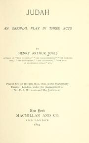 Cover of: Judah by Henry Arthur Jones