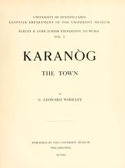 Cover of: Karanóg, the town by Leonard Woolley