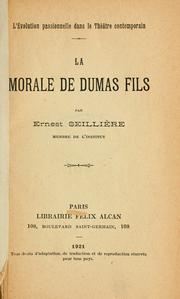 Cover of: La morale de Dumas fils.
