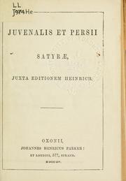 Cover of: Juvenalis et Persii Satyrae