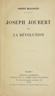 Cover of: Joseph Joubert et la révolution.