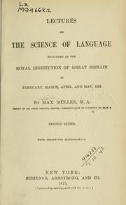 Cover of: Lectures on the science of language: First and second series