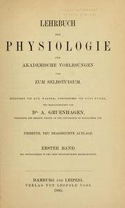 Cover of: Lehrbuch der Physiologie für akademische Vorlesungen und zum Selbstudium v.3, 1887 by Otto Funke