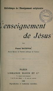 Cover of: L' enseignement de Jésus