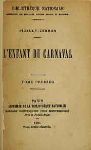 Cover of: L'enfant du carnaval.