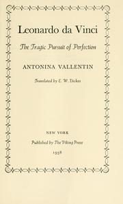 Cover of: Leonardo da Vinci by Vallentin, Antonina