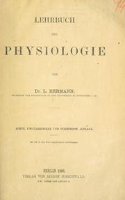 Cover of: Lehrbuch der Physiologie