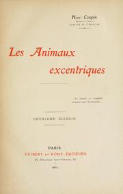 Cover of: Les animaux excentriques by Henri Eugène Victor Coupin