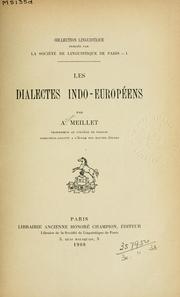 Cover of: Les dialectes indo-européens by Antoine Meillet