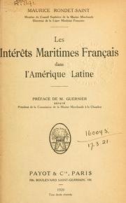 Cover of: intérêts maritimes français dans l'Amérique latine