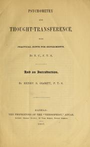 Cover of: Psychometry and thought-transference
