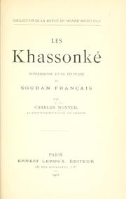 Cover of: Les Khassonké by Charles Monteil