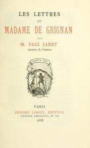 Cover of: Les lettres de Madame de Grignan.
