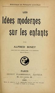 Cover of: Les idées modernes sur les enfants
