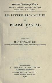 Cover of: Les lettres provinciales by Blaise Pascal