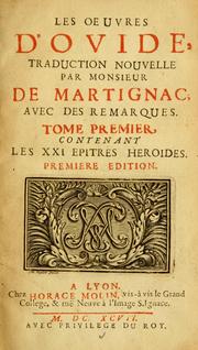 Cover of: Les oeuvres d'Ovide by Ovid