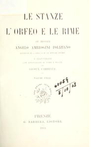 Cover of: Stanze: l'Orfeo e le rime