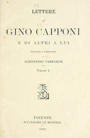 Cover of: Lettere di Gino Capponi e di altri a lui