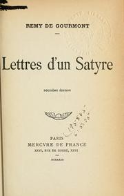 Cover of: Lettres d'un satyre.