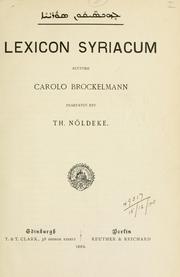 Cover of: Lexicon Syriacum by Carl Brockelmann