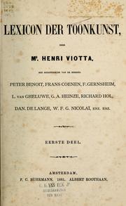 Cover of: Lexicon der toonkunst by Henri Anastase Viotta