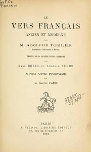 Cover of: vers français ancien et moderne