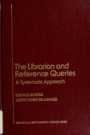 The librarian and reference queries by Gerald Jahoda