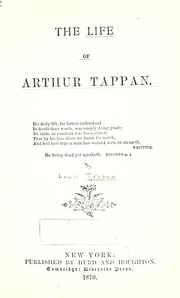 Cover of: life of Arthur Tappan.