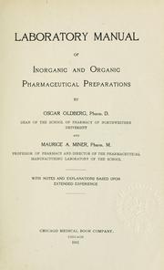 Cover of: Laboratory manual of inorganic and organic pharmaceutical preparations