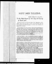 Cover of: Saint John taxation