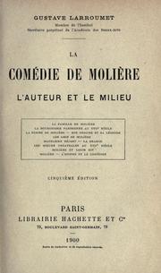 Cover of: La comédie de Molière: l'auteur et le milieu