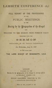 Cover of: Lambeth Conference, 1897 by Lambeth Conference (1897)