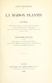 Cover of: La maison Plantin à Anvers by Léon Degeorge