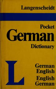 Cover of: Langenscheidt's pocket German dictionary by K g langenscheidt