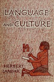 Cover of: Language and culture by Herbert Jay Landar