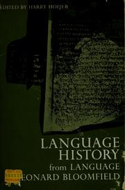 Cover of: Language history