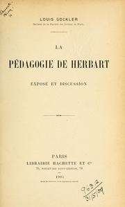 La pédagogie de Herbart by Louis Gockler