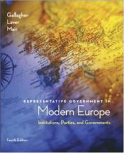 Cover of: Representative government in modern Europe