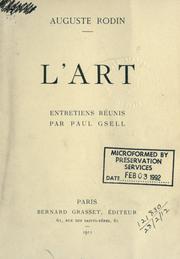 Cover of: L' art by Auguste Rodin