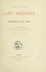 Cover of: L' art moderne à l'Exposition de 1878