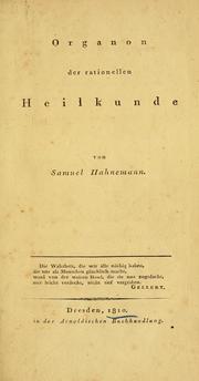 Cover of: Organon der rationellen Heilkunde by Samuel Hahnemann