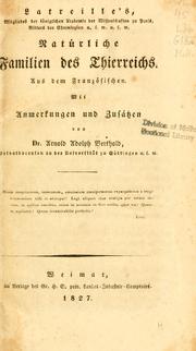 Cover of: Latreille's Naturliche Familien des Thierreichs by P. A. Latreille
