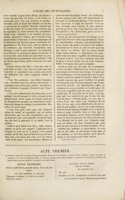 Cover of: L'école des journalistes: comédie en cinq actes et en vers