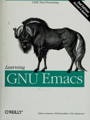 Cover of: Learning GNU Emacs by Debra Cameron