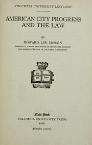 Cover of: American city progress and the law.