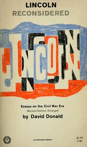 Cover of: Lincoln Reconsidered by David Herbert Donald