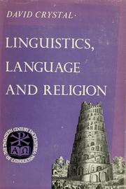 Cover of: Linguistics, language and religion