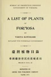 Cover of: A List of plants of Formosa. by Takiya Kawakami