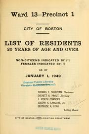 Cover of: List of residents. [title may vary]. by Boston, Massachusetts. Election Department.