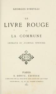 Cover of: livre rouge de la Commune: extrait du Journal officiel